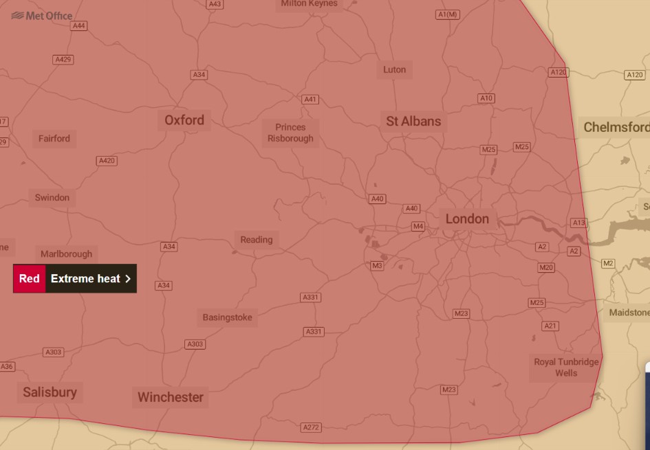 Red weather warning for 'extreme heat' in Haringey this week